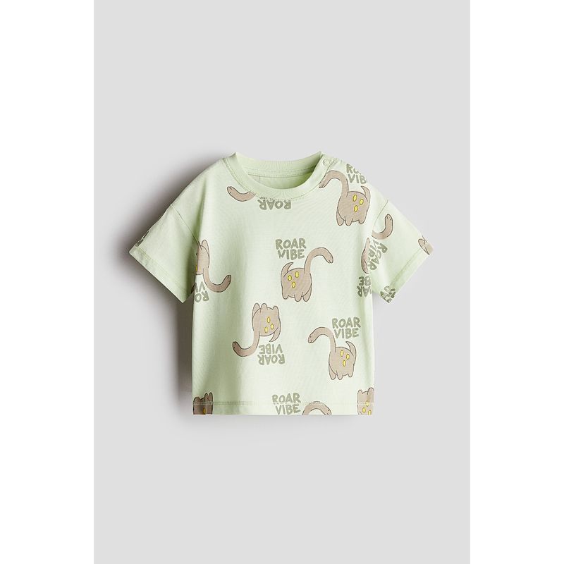 

HM Children s Clothing Baby Boy T-shirt 2025 Autumn New Arrival Fashion Casual Printing Cotton round Neck Short Sleeve Tops 1268566
