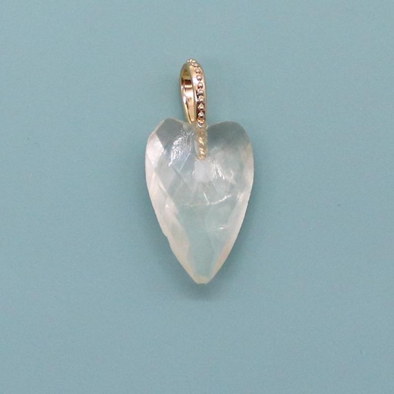 Hot-selling natural stone cut face heart-shaped picture stone pendant tiger's eye stone large ring pendant DIY jewelry accessories