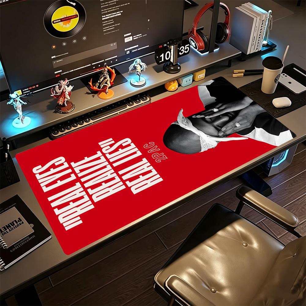 2pac Gaming-Mauspadd Gaming-Laptop-Mauspad HD-Druck Schreibtischunterlage Rutschfeste Gummibasis Geeignet für Büro-Gaming-PC-Laptop