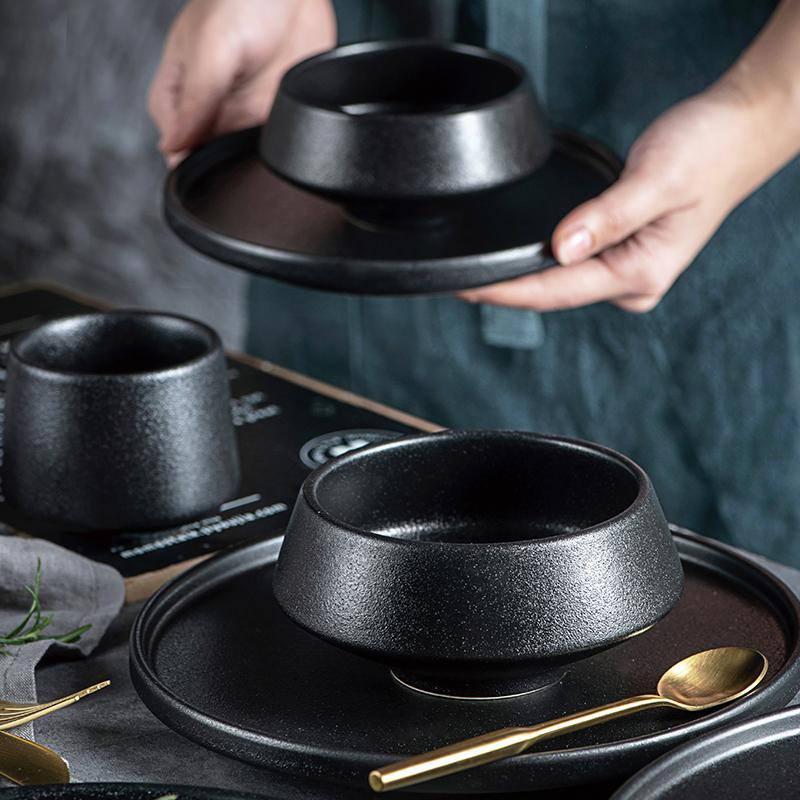 Mísa na nudle polévková mísa salátová mísa vysoká noha Západní talíř steakový talíř zeleninový talíř Kreativní keramické nádobí rýže