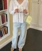 Mellotoli Frill Neck Pintuck Blouse (White)