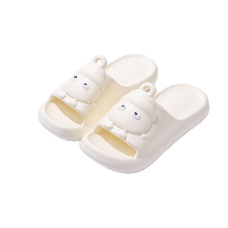 

Женские летние мультяшные тапочки 2025: Нескользящие, Толстая подошва, EVA Домашние тапочки для ванной 38-39 (fits 37-38) грязно-белый