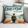 J-Jesus Bible Verse Gods Plan Square Double-Sided printed Pillow Case Bedroom Bedside Pillow Sofa Cushion Cover Gift