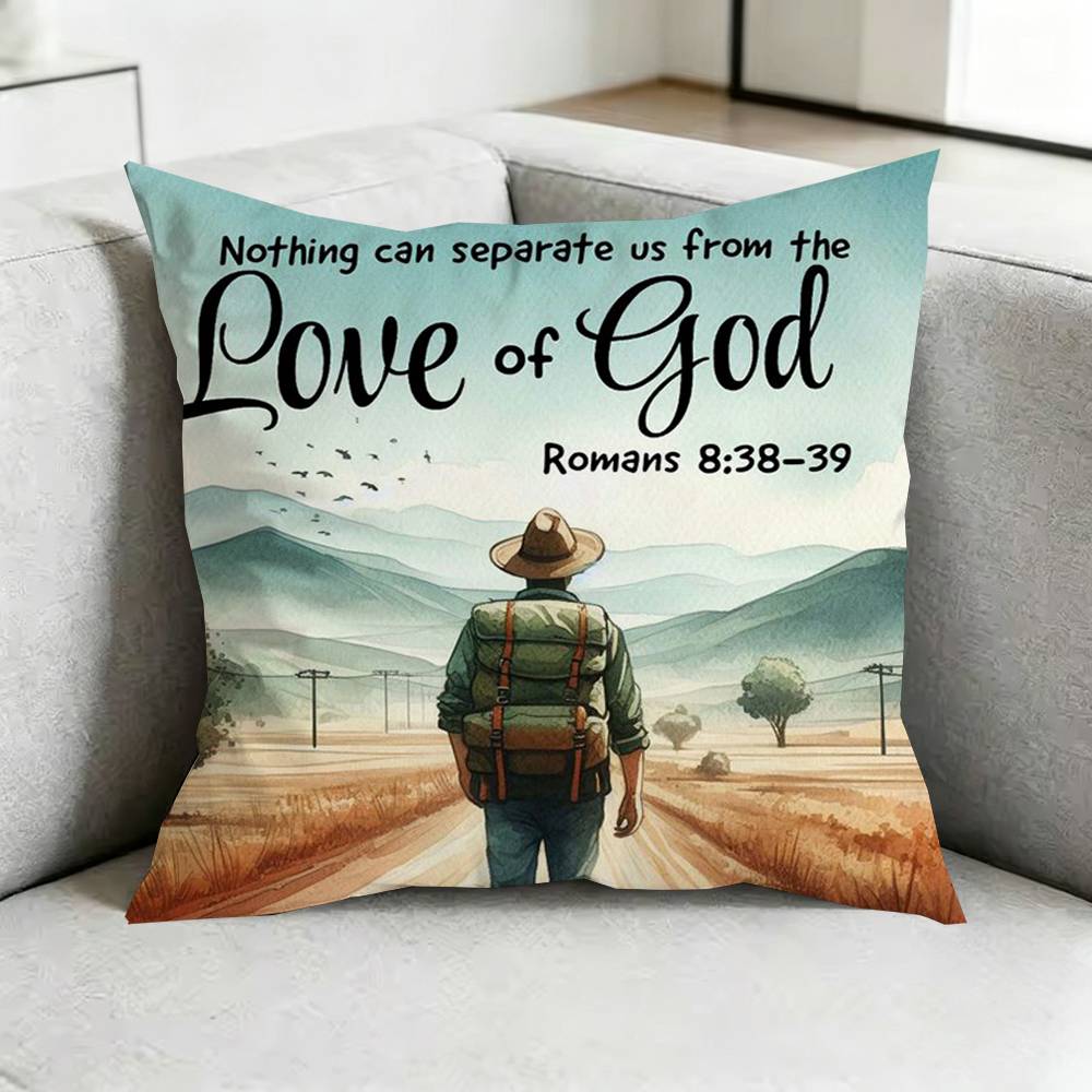 J-Jesus Bible Verse Gods Plan Square Double-Sided printed Pillow Case Bedroom Bedside Pillow Sofa Cushion Cover Gift