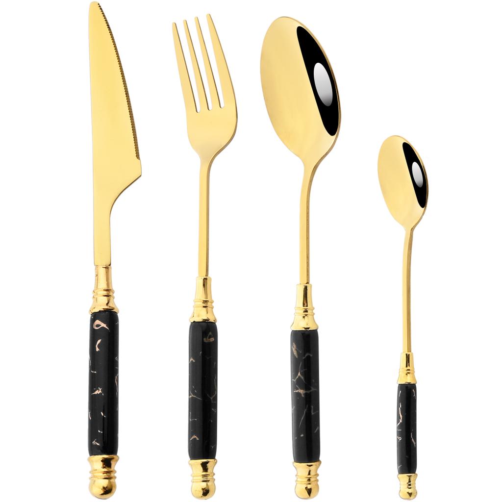 Set de tacâmuri din oțel inoxidabil, 4/5 bucăți, cuțit creativ, lingură de cafea, veselă de bucătărie, tacâmuri din oțel inoxidabil