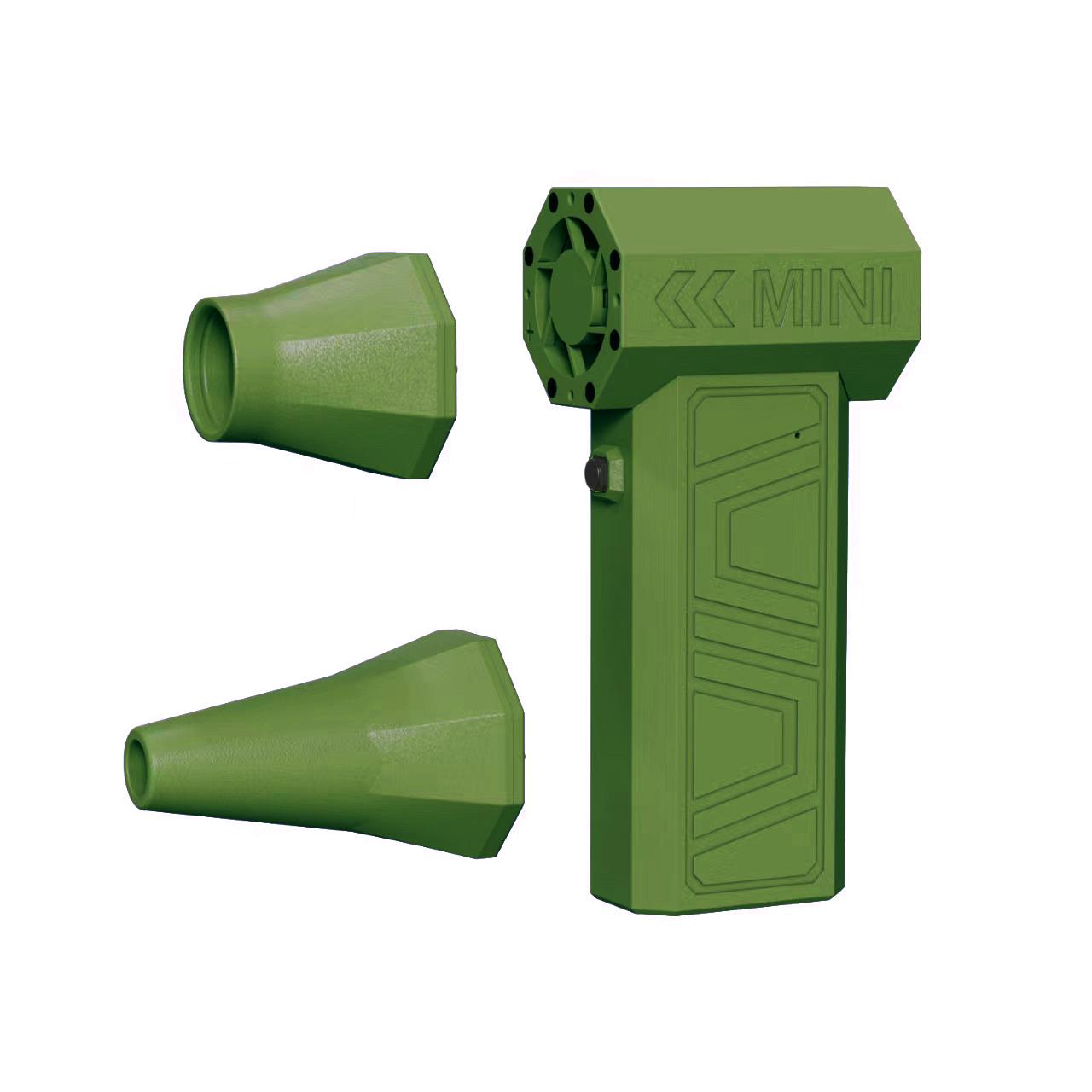 

Мощный воздуходув Violent Fan 200000 об/мин Пылесос для удаления пыли Зарядка Type-C Сильный ветер 52 м/с Бесщеточный турбореактивный воздуходув зелёный