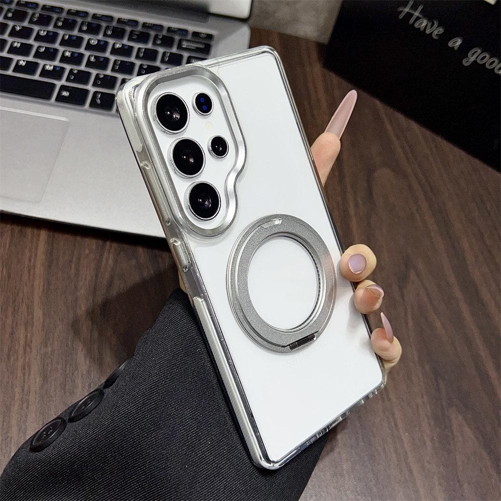 Samsung S26 Ultra 360° Rotating Stand Case, S25 Ultra Transparent Magnetic Cover Samsung S25 Ultra