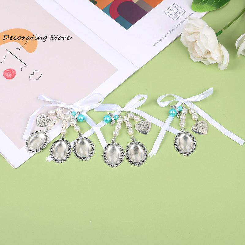 Bouquet de Mariage Cadre Photo Cœur pour Souvenir de Mariage Dentelle de Mariée Ovale Charme de Mariée Pendentif Ange de la Mariée