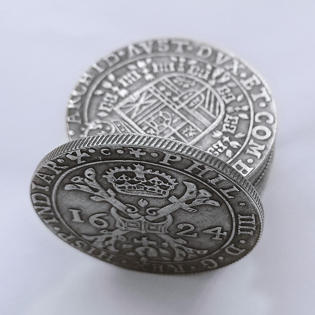 In 1624, King Philip IV of Spain, commemorative medal, foreign coins, antique, handicrafts, collection