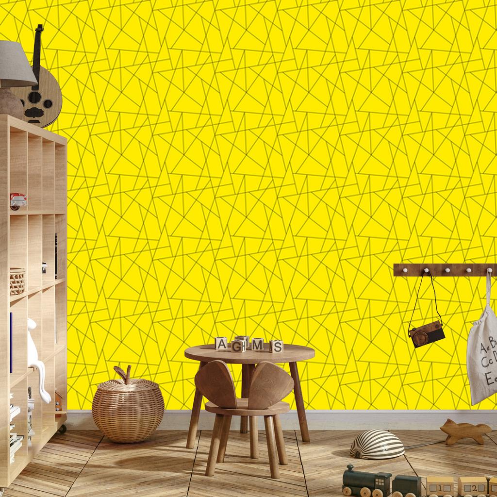 Wallpaper Geometric pattern background yellow, center yellow 50x1000