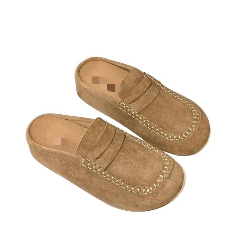 New Women's Shoes with Thick Soles, Versatile, Breathable and Casual, Can Be Worn with One Foot and Half A Drag