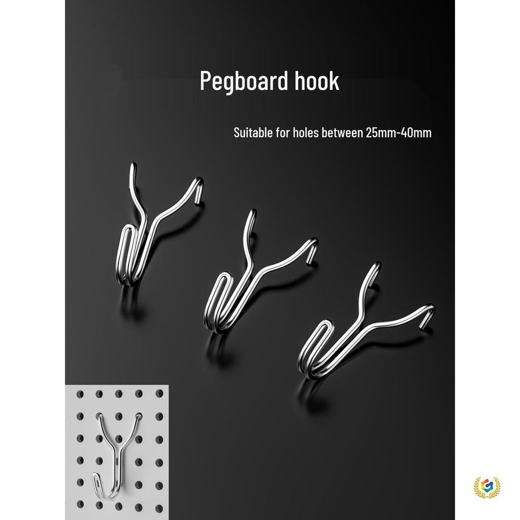 Stainless Steel Pegboard Hooks for Supermarket Shelves and Perforated Walls