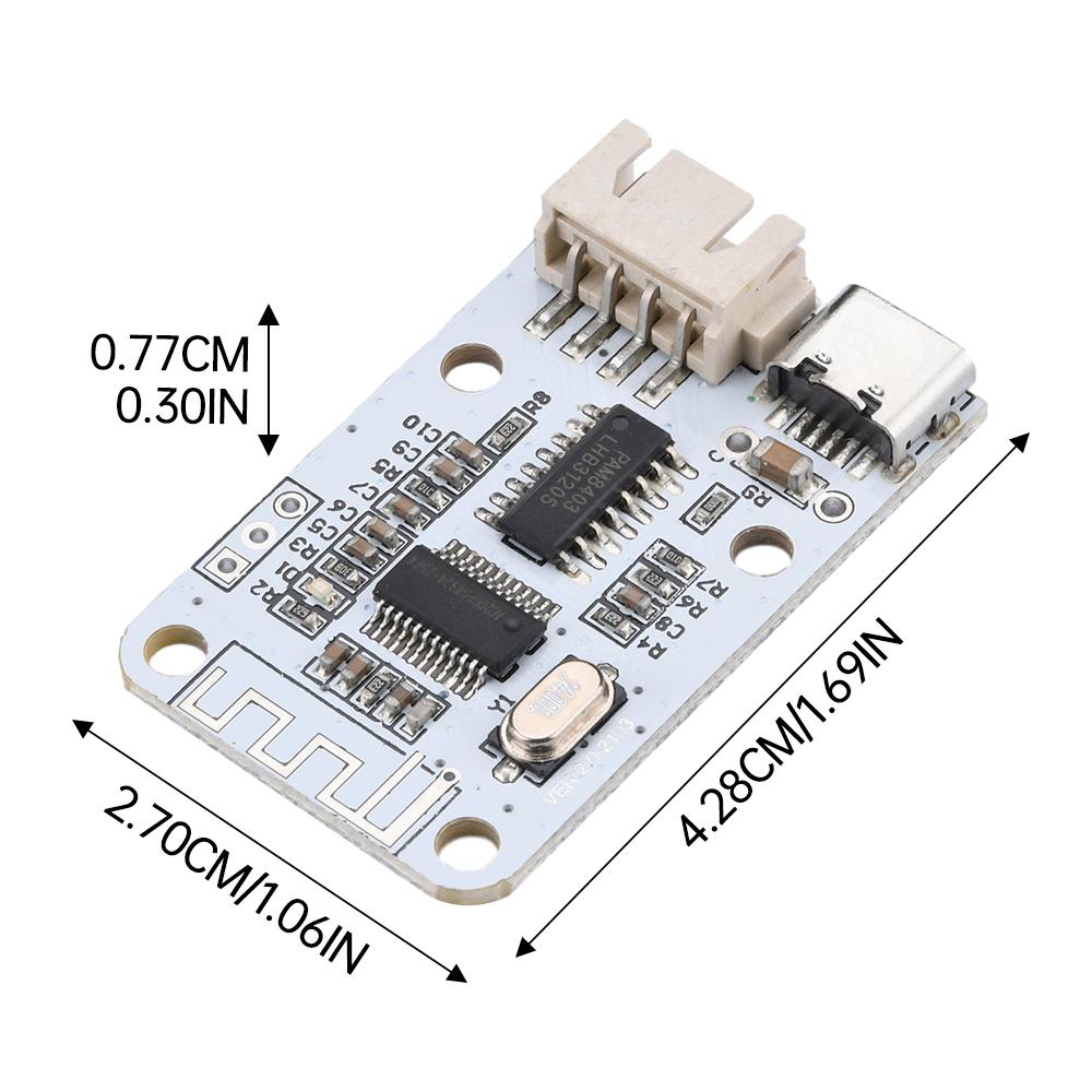 PAM8403 Wireless DC5V Bluetooth 5.0 3W+3W Stereo Audio Receiver Module Digital Amplifier Sound Board TYPE-C