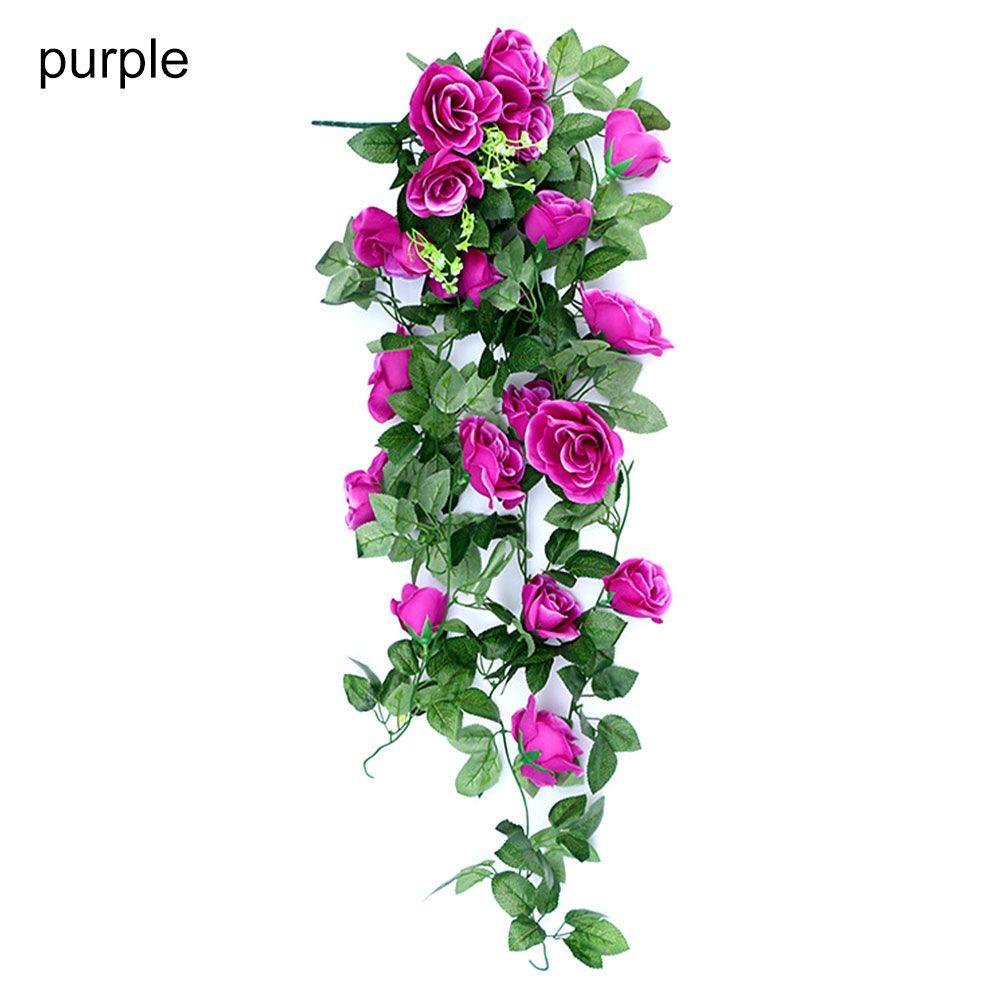 Creative Home Decoration Party Supplies Artificial Flowers Rattan Lifelike Roses Wreath Simulation Plants Wall Hanging Floral