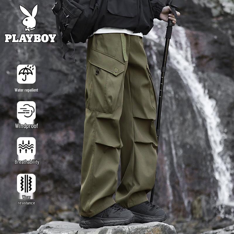Playboy Men s Loose Straight Waterproof Casual Pants M