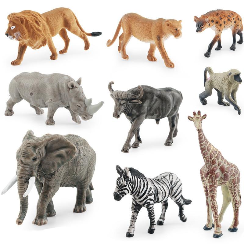 High Quality Pvc South African Animal Figurines Featuring Zebra Lion Rhino Buffalo Elephant