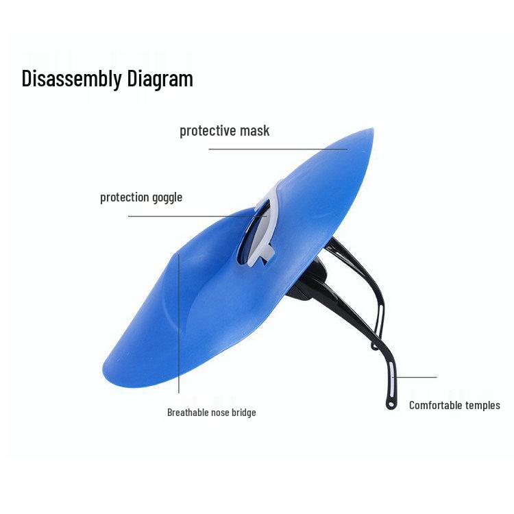 Head-Mounted Ghost Face Cowhide Mask for Welding with Eye Protection