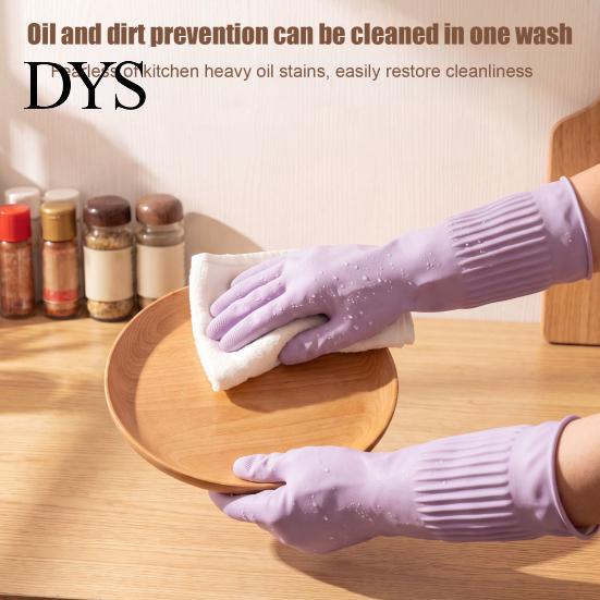 Protective Cleaning Gloves Extended Waterproof Dishwashing Gloves, Anti-slip Grip Natural Latex Elbow Length Kitchen Accessories Durable for