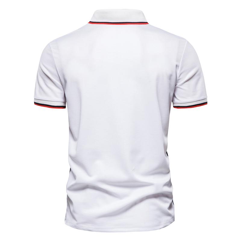 2021 Sommer Herren Poloshirt mit Revers und kurzen Ärmeln mit farbenfrohem Streifen-Patchwork - Europäische & Amerikanische Mode.