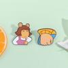 Childhood Cartoon Enamel Pins Funny Animated Characters Side-Eye Brooches Lapel Badge on Clothing  Fashion Jewelry Friends Gifts