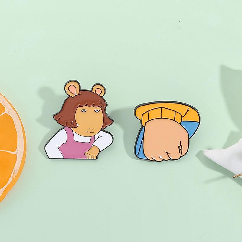 Childhood Cartoon Enamel Pins Funny Animated Characters Side-Eye Brooches Lapel Badge on Clothing  Fashion Jewelry Friends Gifts