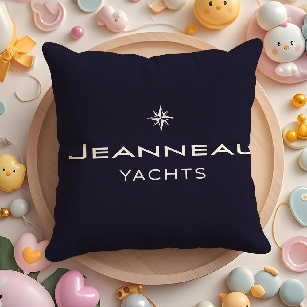 J-Jeanneau Yachts Logo Cushion Cover Home & Car Multi-Scene Pillow Cover - Reversible, Soft & Durable for Daily Use