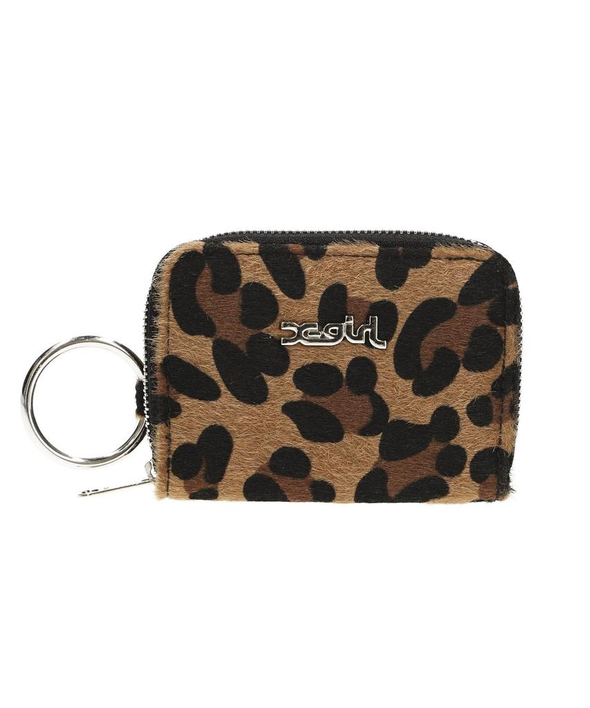 Animal Triple Logo Zip-Up Hoodie with Printed Coin and Card Case. ANIMAL PRINTED COIN & CARD CASE 105243054017 BEIGE ONE SIZE