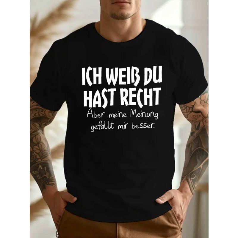 European Size Plus Size Men'S T-Shirt with a Fun German Crinkle Design