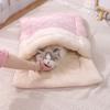 Soft and Comfortable Cat Bed Warm Pet Room with Detachable Mat and Foldable Design for Easy Storage of Cat Sleeping Bags Dog Bed