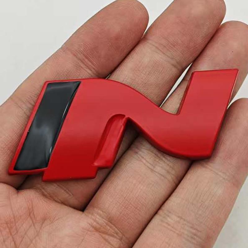 HWCB2 3D Metall Auto Styling N Logo Plakette Heckklappe Kofferraum Emblem Aufkleber Decal Für Hyundai i20 i30 Sonata Kona Elantra Tuson Zubehör