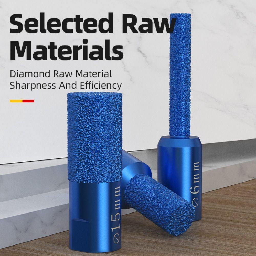 

4 Pcs Hole Saw Slotting Trimming Tools M10 Stone Drill Bit 4 Pcs Rotary File Drill Bits Marble синій