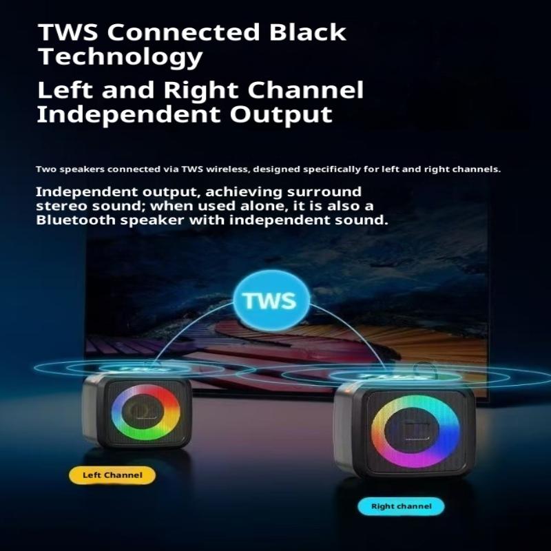 Mini Portable Bluetooth Speaker With Phone Holder, Rgb Lights, Super Bass & 10H Playtime For Travel