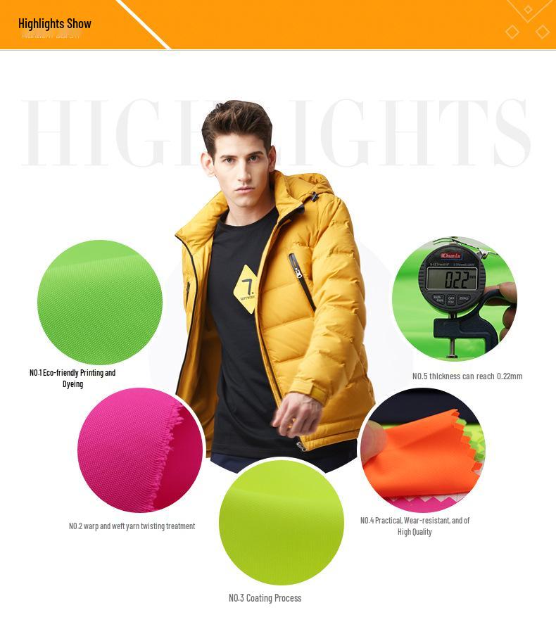 Polyester 150D Imitation Memory Coated Twisted Windbreaker Jacket Fabric
