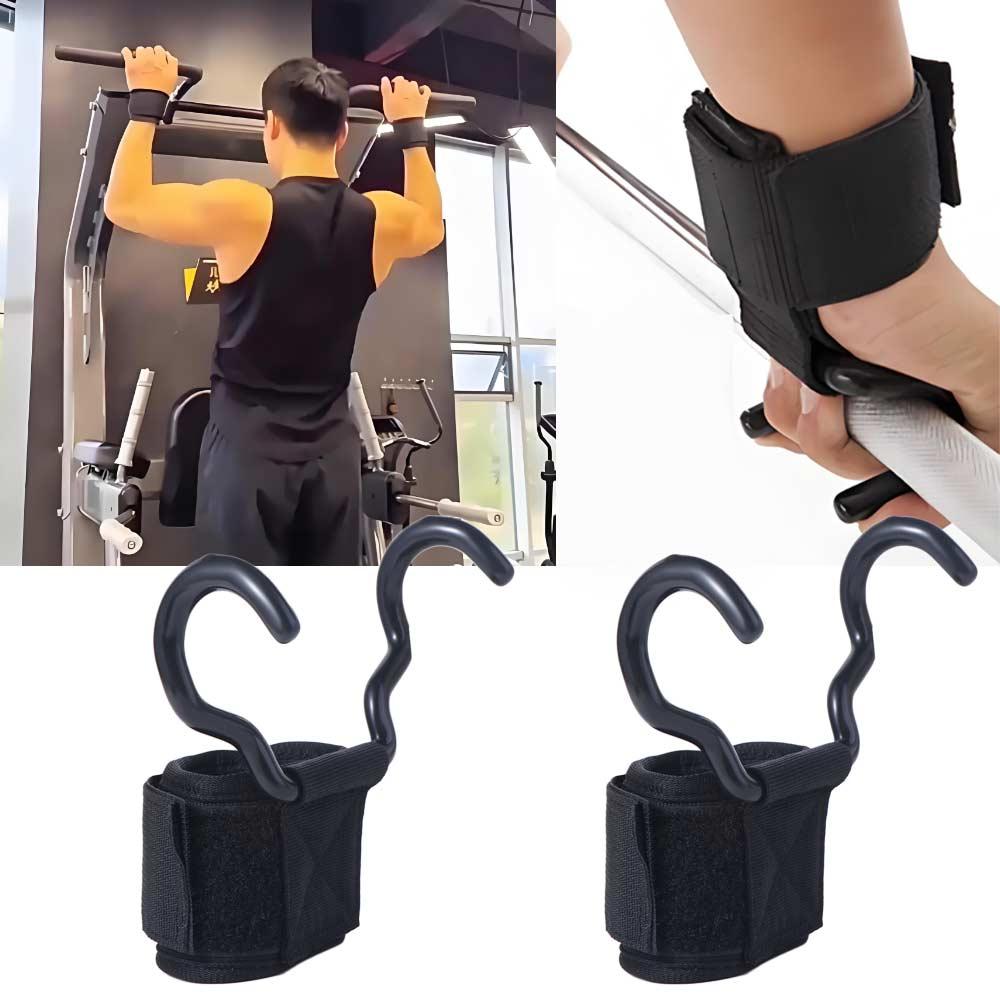 1 PC/Pair Pull-up Weight Lifting Grip Hook Non-Slip Adjustable Auxiliary Power Wrist Guard 1 Pair Auxiliary