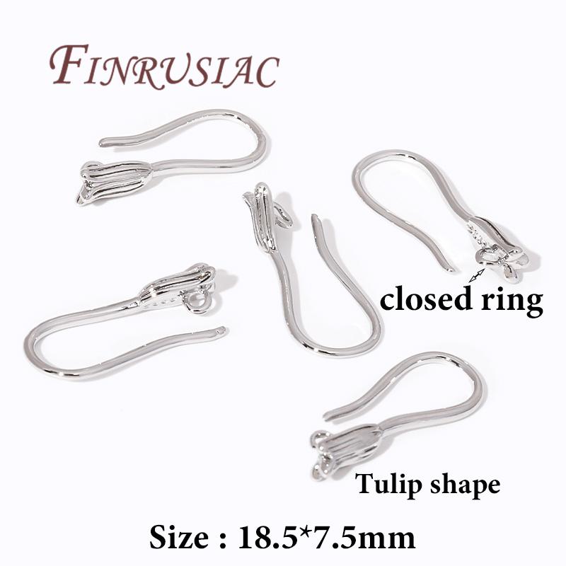 

18K Gold Plated French Earring Hooks with Closed Ring Ear Settings Earwires For Jewelry Making Findings DIY Accessories 5 pairs