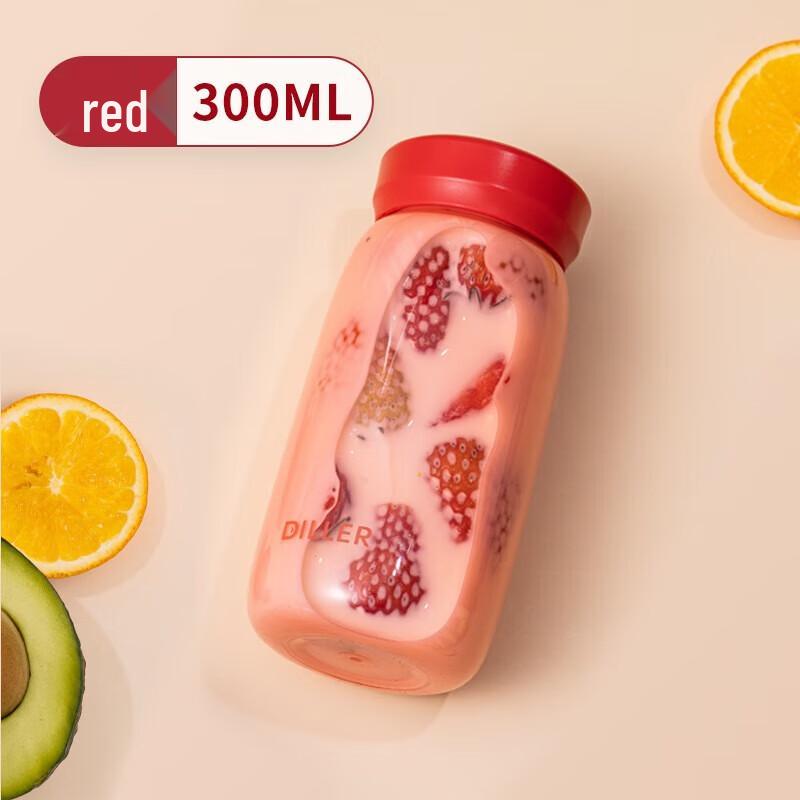 Diller D44 Portable Sports Water Bottle - Red 300ml