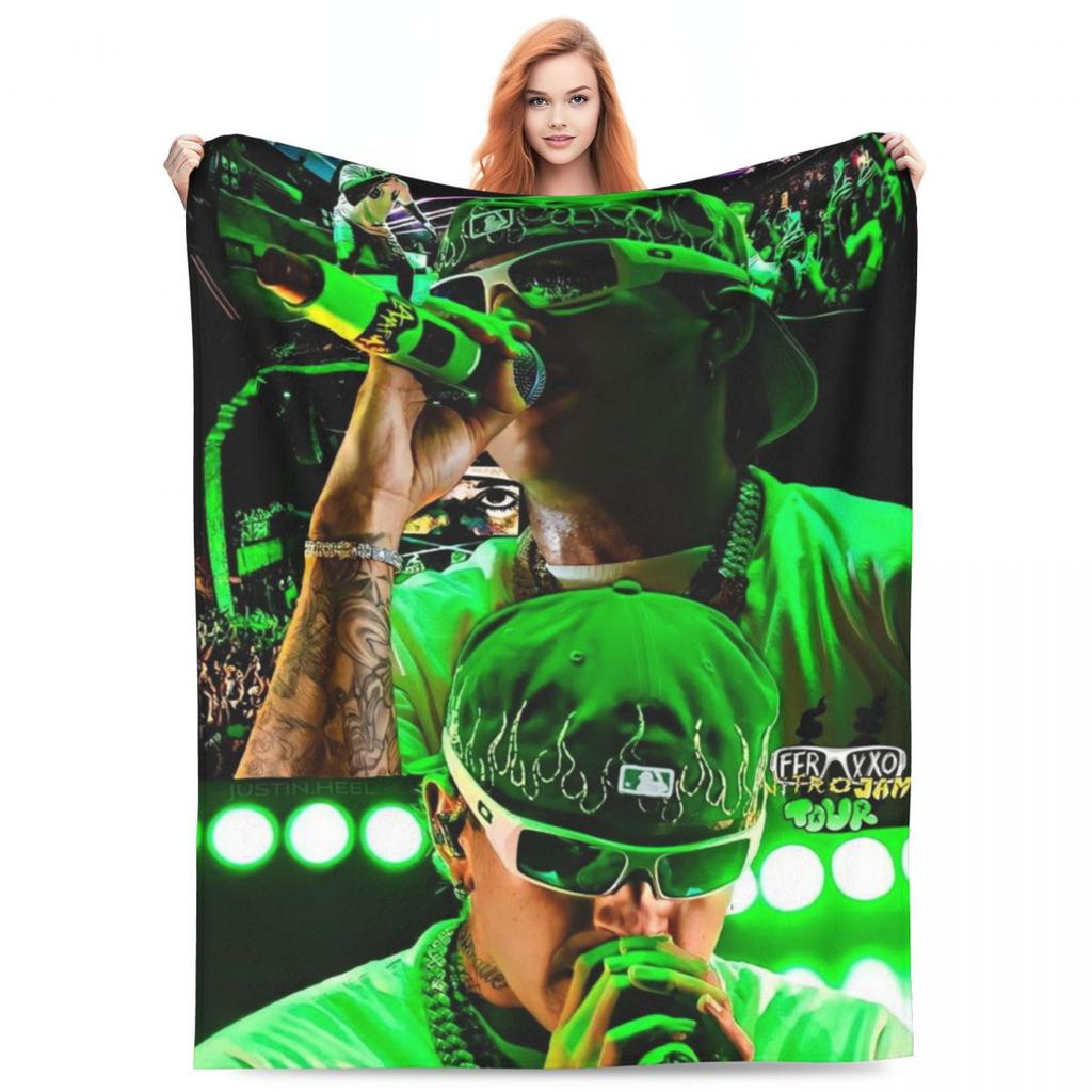 F-Feid Ferxxos Flannel Blankets Quality Warm Soft Colombian Singer Throw Blanket Spring Travel Chair Sofa Bed Funny Bedspread