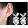 BELLA BOX New French Four-leaf Clover Pearl Silver Stud Earrings With A Niche Design And Micro-inlaid Zircon