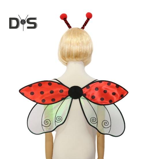 Ladybug Cosplay Wing Universal Ladybird Dress-Up Wing Fairy Wing Costume Accessories for Stage Performance Halloween Parties Photo Props