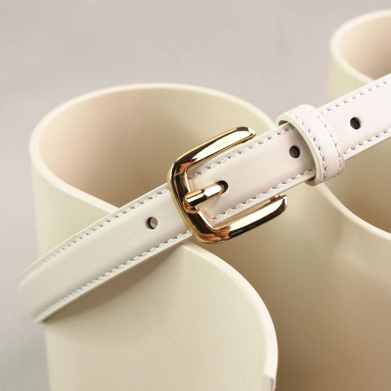 Women's Genuine Leather Cowhide Belt, Summer 2022, Versatile Ins Style, Decorative, for Dresses & Narrow Pants.
