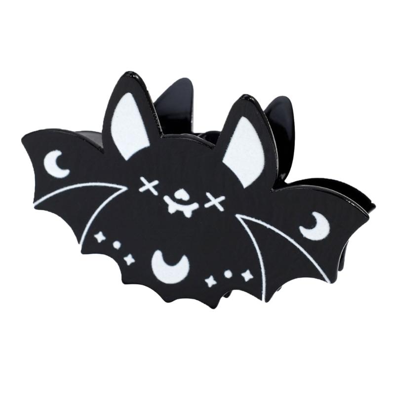 Halloween Theme Hair Claw Clip for Adult Kids Bat/Blackcat/Pumpkin SharkClips Hair Styling Accessories Party Headdress