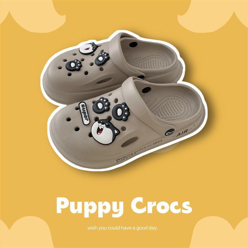 Children's Hole Shoes, Men's and Women's Middle-aged and Older Children's 2025 Summer DIY Durable Non-slip Thick-soled Beach Cute Cool Slippers