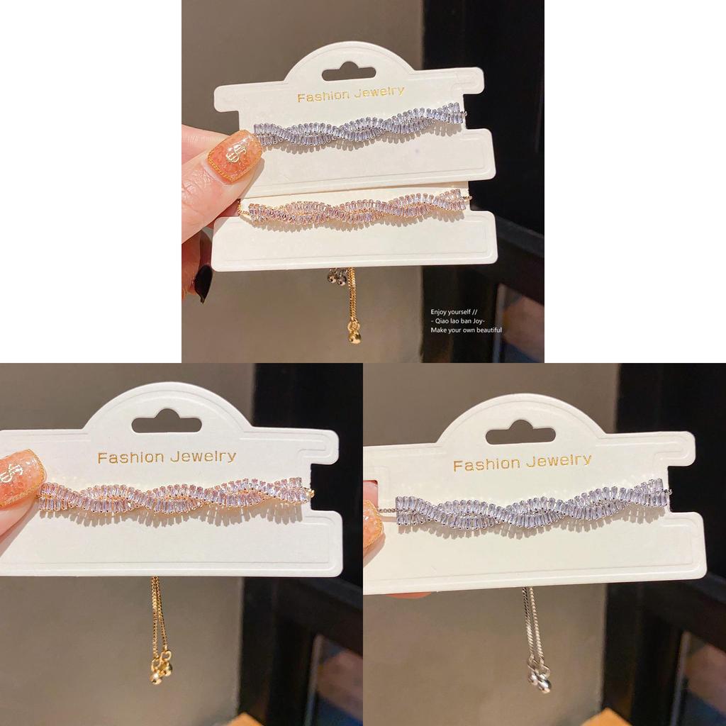 Geometric Adjustable Bracelets For Women With Zirconia Inlay Fashion Jewelry Gift For Winter