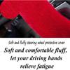 Fluffy Steering Wheel Cover For Women Fuzzy Steering Wheel Cover Winter Warm Faux Wool Plush Car Wheel Cover Furry Steering Wheel Protector Universal