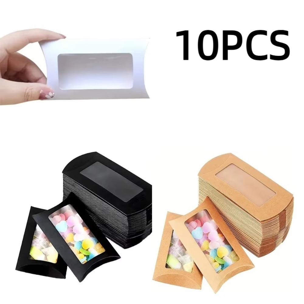 10pcs Kraft Paper Gift Folding Paper Box Wedding Favor Box  Wedding Birthday Party Supplies
