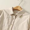 Women's Solid Color Cotton-Padded Shirt Jacket with Pointed Collar - Autumn/Winter Warm Top 86551