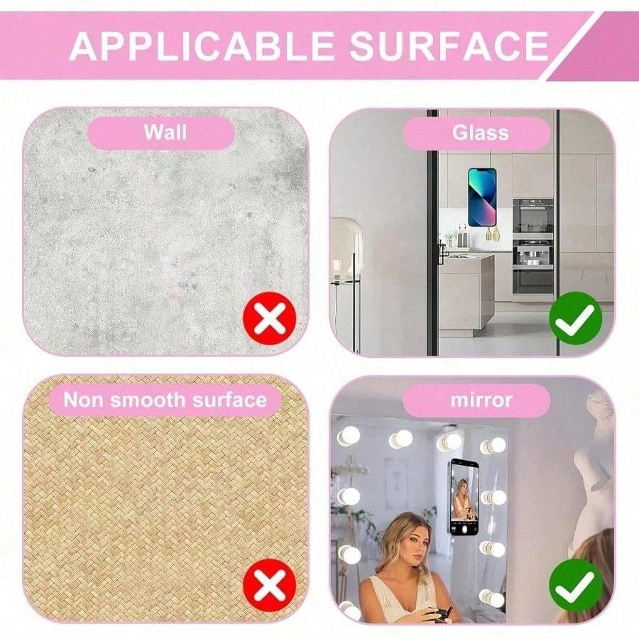 Silicone Suction Cup Phone Holder,Double Sided Suction Holder Back Of Phone Multifunctional Sticky,Anti-Slip Hands-Free