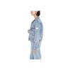 Levis Collared Pattern Printed Embroidered Button Loose Long Sleeve Cropped Denim Jacket Women Jackets Indigo A5884-0001
