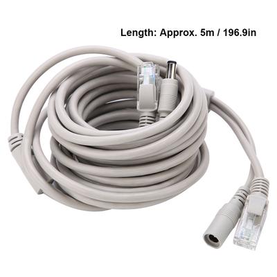 Cabo Ethernet CCTV RJ45+DC 5M10M15M20M para Câmeras IP Sistema NVR 10Mbps100Mbps (5 milhões)