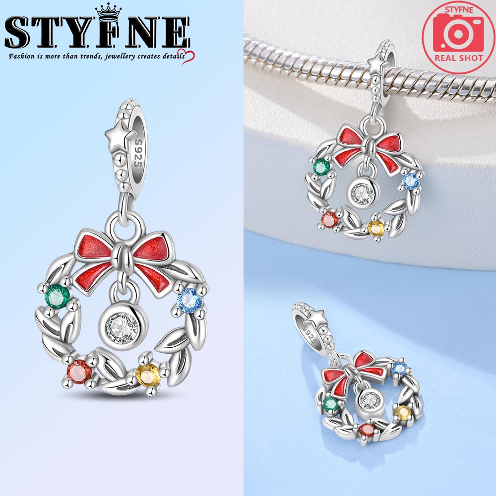 Copper Snowflake Christmas Tree Bell Garland Charms Beads Brand Bracelet Exquisite Diy Jewelry Making Women'S Gift